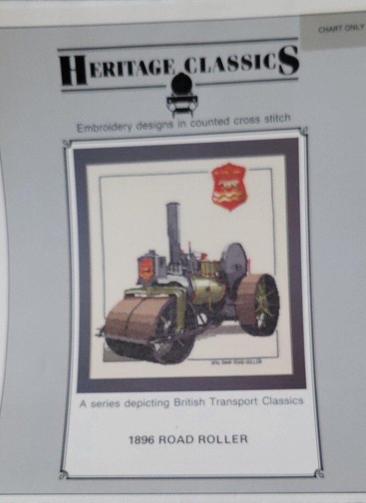 Heritage Classics Counted Cross Stitch 1896 Road Roller Pattern