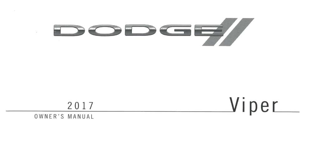 2017 Dodge Viper Owner's Manual