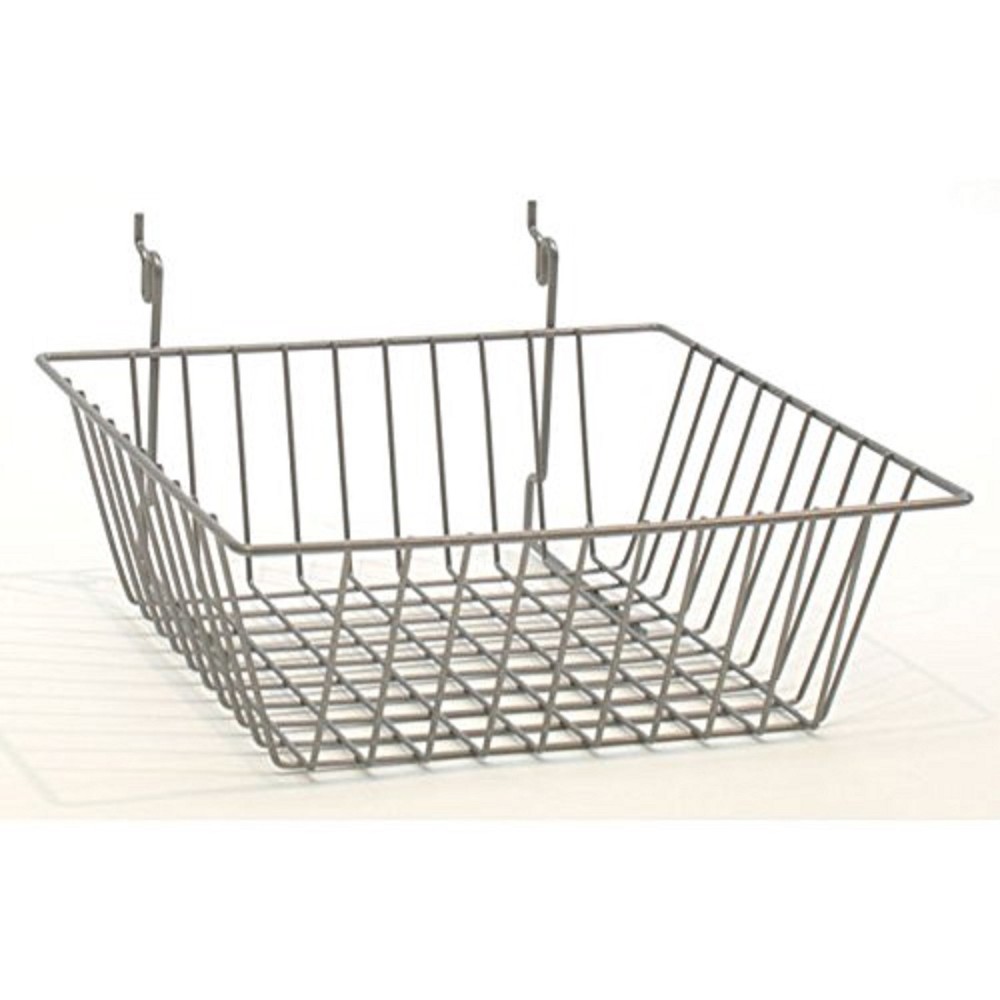 12" x 12" x 4" Baskets for Gridwall/Slatwall/Pegboard - CHROME 1pc