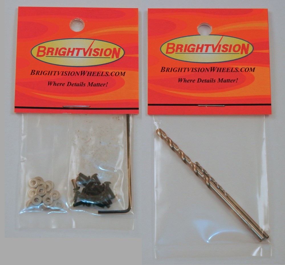 20 BLACK 1-72 Hex Button-Head Screw-In Rivets, Washers & Drill Bits For Customs