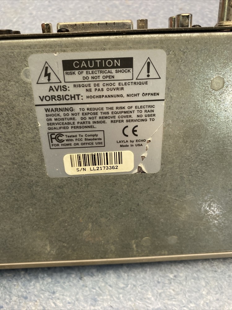 LAYLA by Echo Event 20-Bit Multitrack Recording System - Untested but Powers On