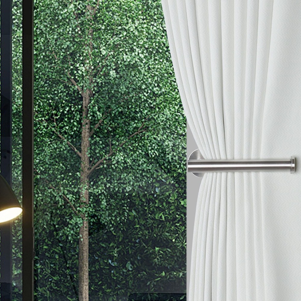 2 Pack Adhesive Curtain Holdbacks No Drill Silver