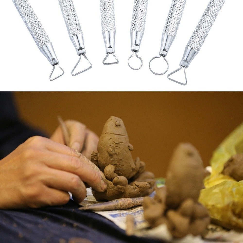 COMIART 6 PCS Sludge Pottery Clay Scraper Clay Sculpting Modelling Tools