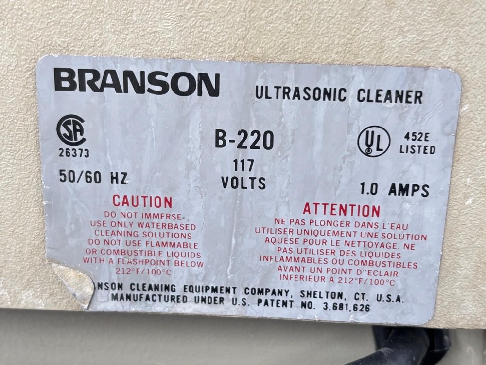Branson B-220 Ultrasonic Cleaner Bath