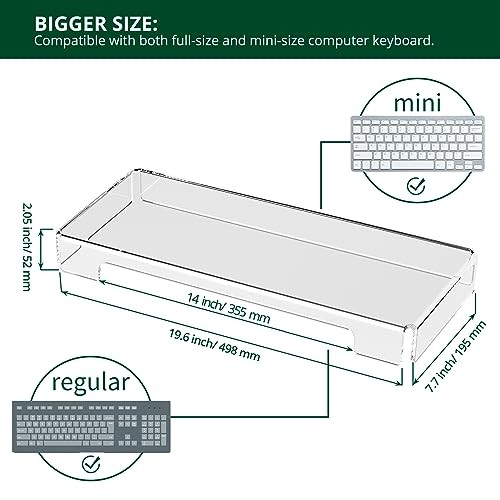 Acrylic Computer Keyboard Cover, Mechanical Keyboard Dust Cover PC 1 Pack Clear