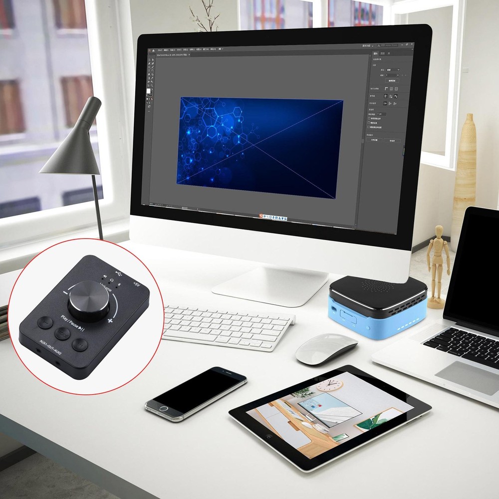 1 Pcs Multimedia Bluetooth Controller Knob With USB Cable For Window7 / 8/10 B