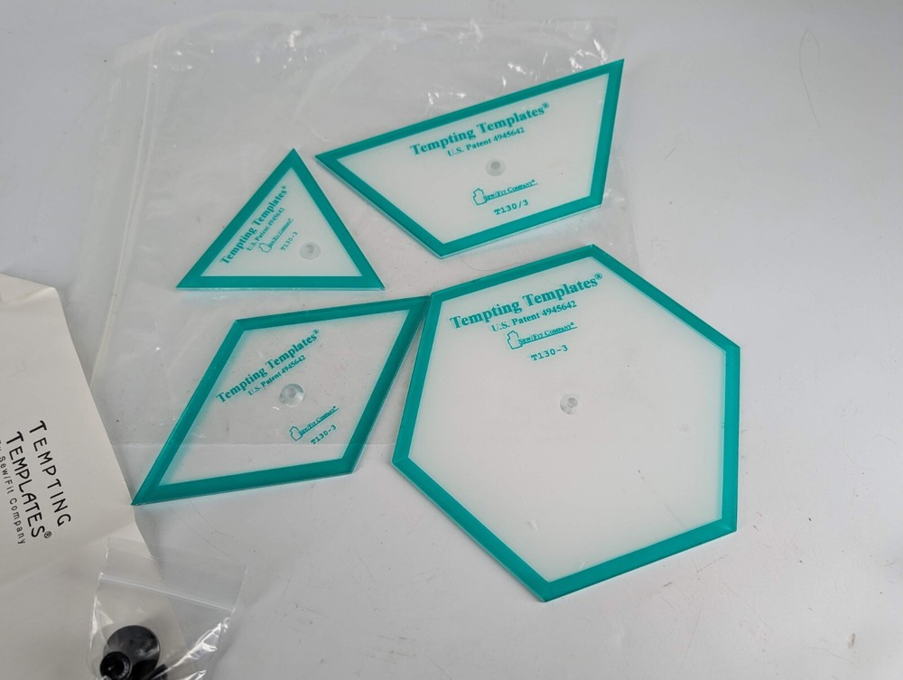 Sew/Fit Tempting Template Four Pack Shape Set - Quilting Stencil Guide hex tri