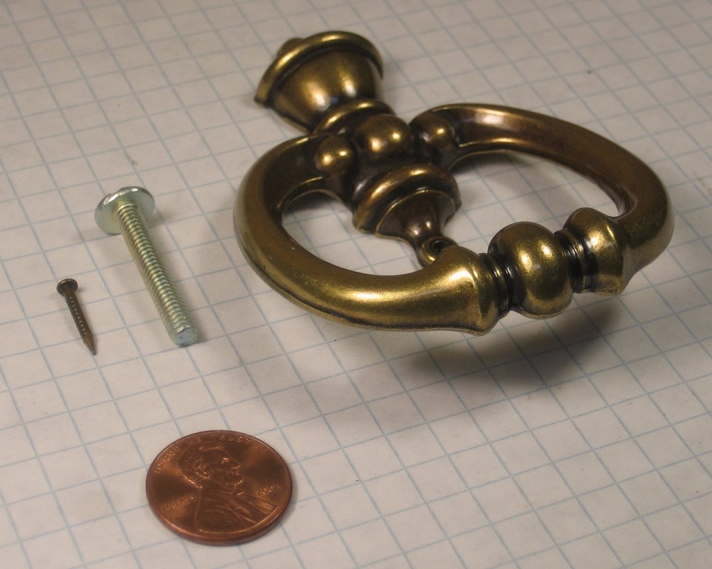 AMEROCK #282 "PENDANT" CABINET PULL, ANTIQUE BRASS FINISH, 2-7/16" WIDTH