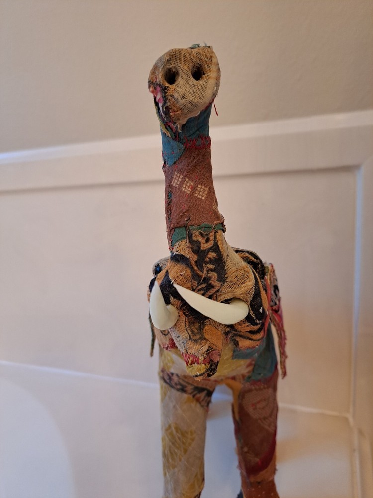 Antique Vintage Indian Patchwork Embroidered Stuffed Elephant Boho