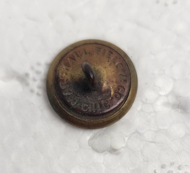 Vintage I. C, Button MARSHALL FIELD & Co. Chicago BRASS UNIFORM I.C. BUTTON