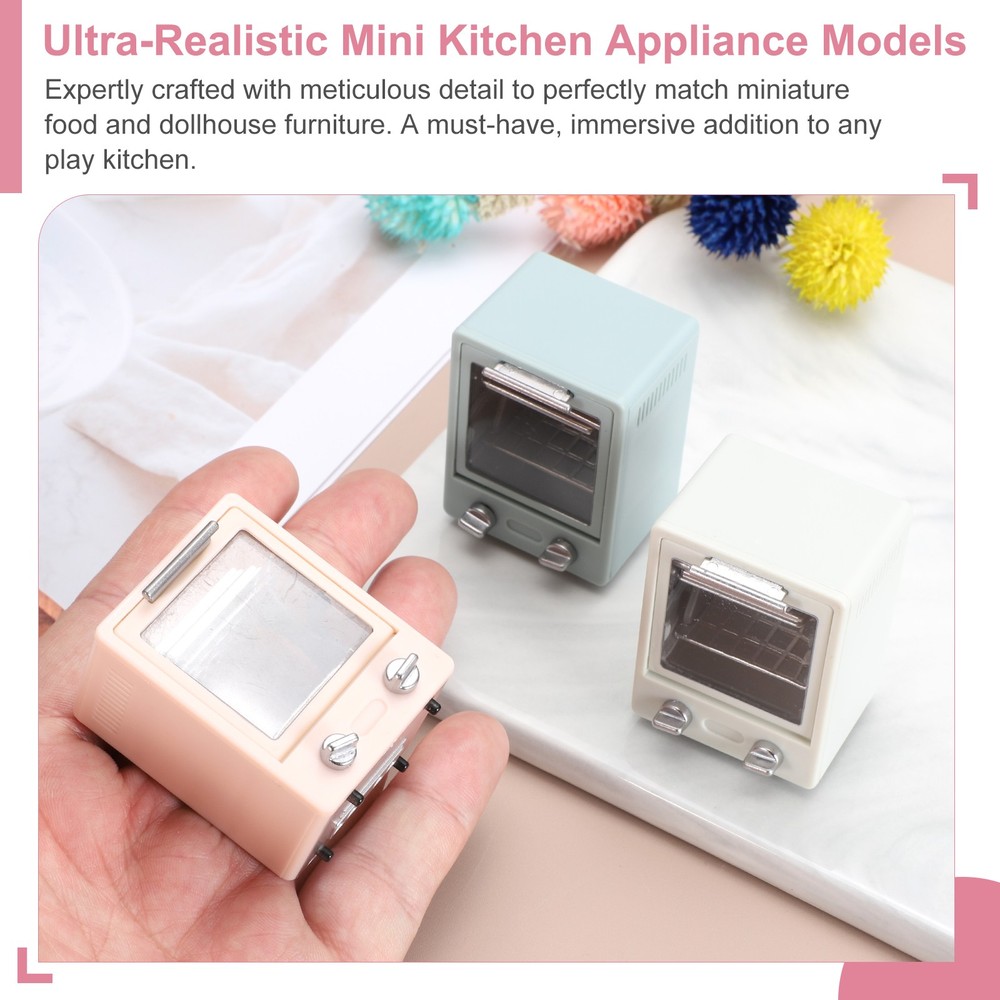 Miniature Play Kitchen Accessory, Plastic Toaster Oven Cookware, White