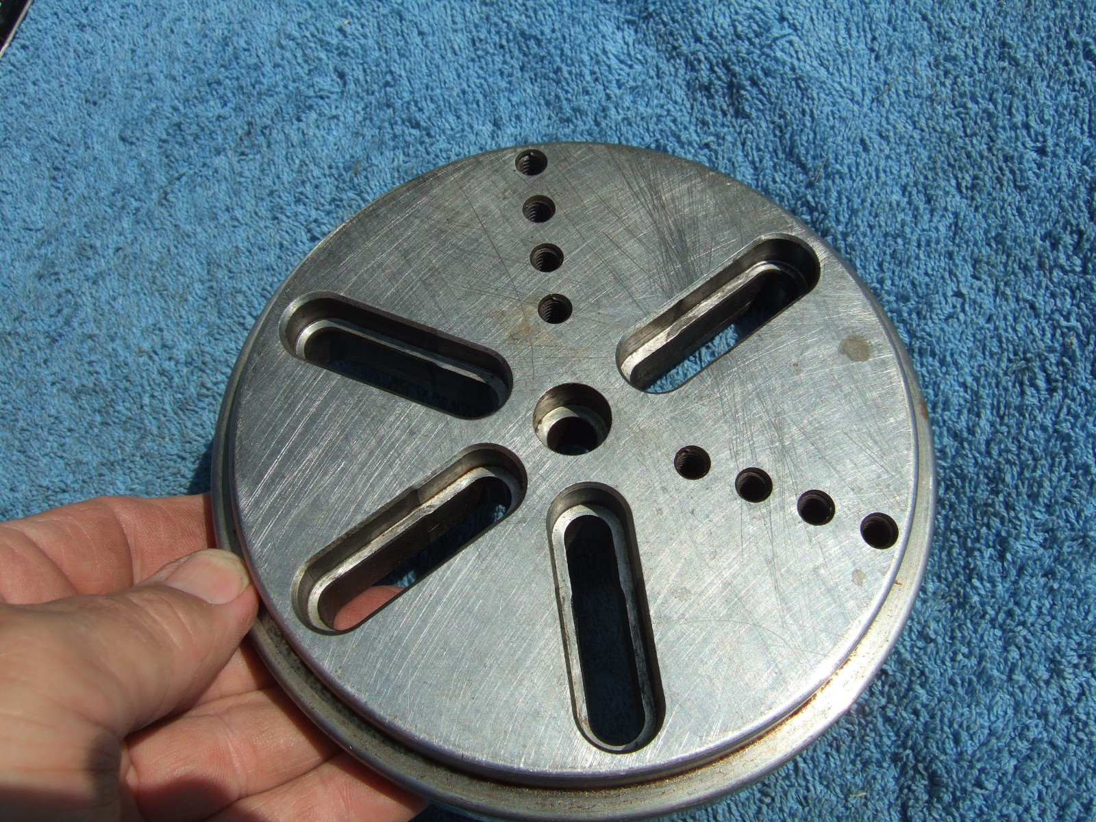 FIXTURE PLATE ROUND 6 inch TAPPED XLNT TOOLMAKER MACHINIST INSPECT GRIND MILL