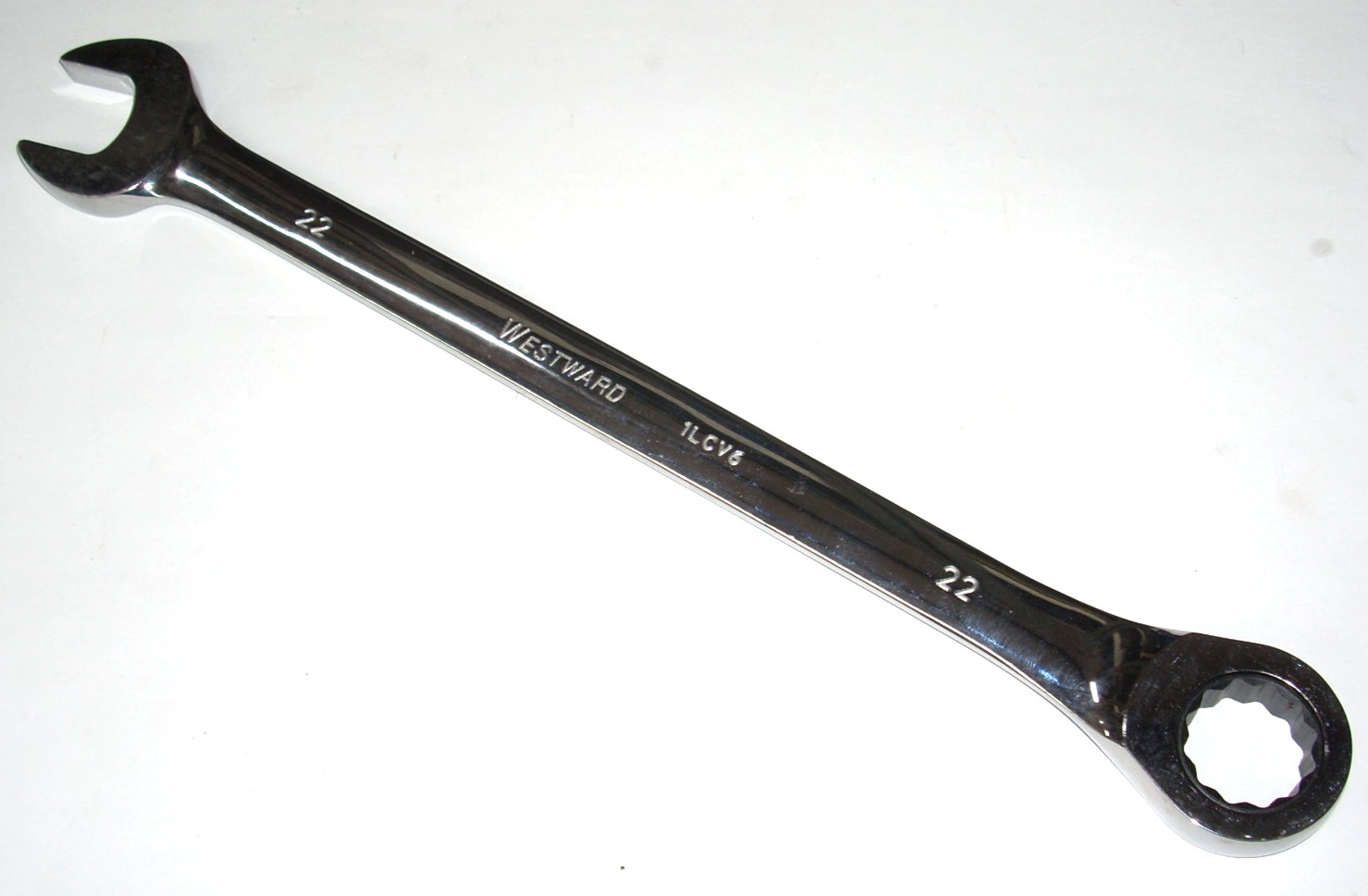 Westward 22 mm Ratcheting Combination Wrench 13" OAL Chrome Vandium - 1LCV6G