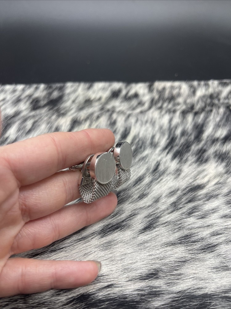 Vintage Cufflinks Wrap Around Silvertone #Q53