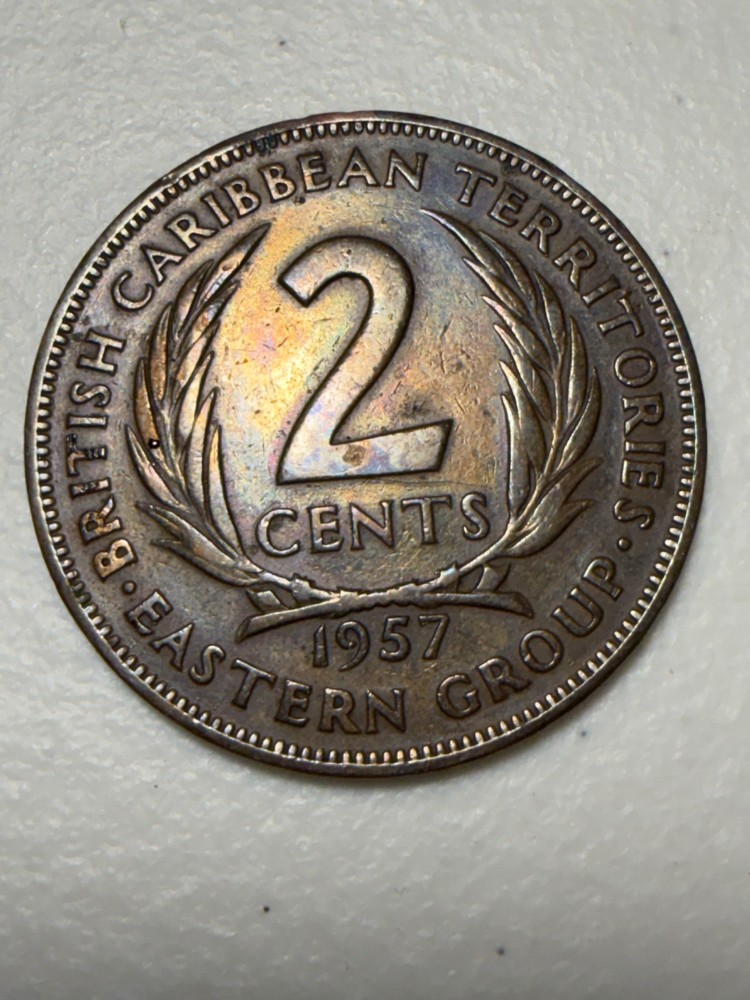 1957 British Eastern Caribbean Territory 2 Cent Coin