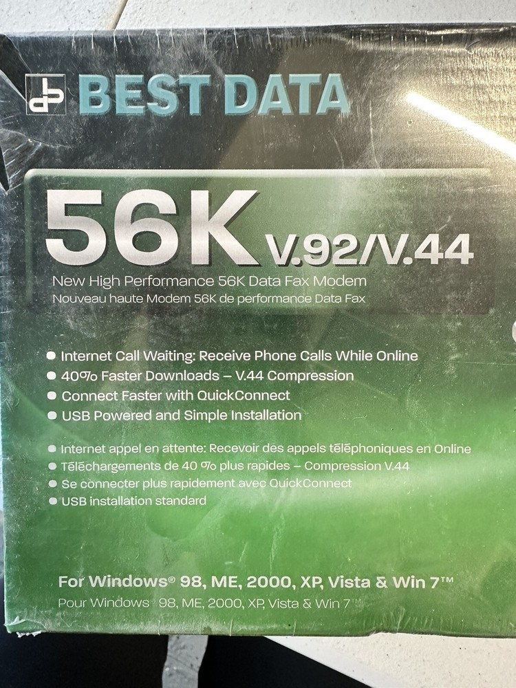 NEW Best Data V.92/V.44 High Performance 56K Data Fax Modem