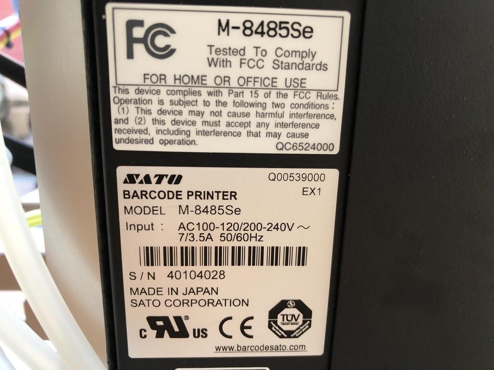 Universal Labeling System w/ Sato M-8485SE Label Printer Applicator