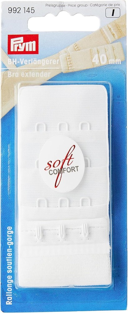 Bra Extender Extension 4 Cm 3 Hooks White Prym 992145
