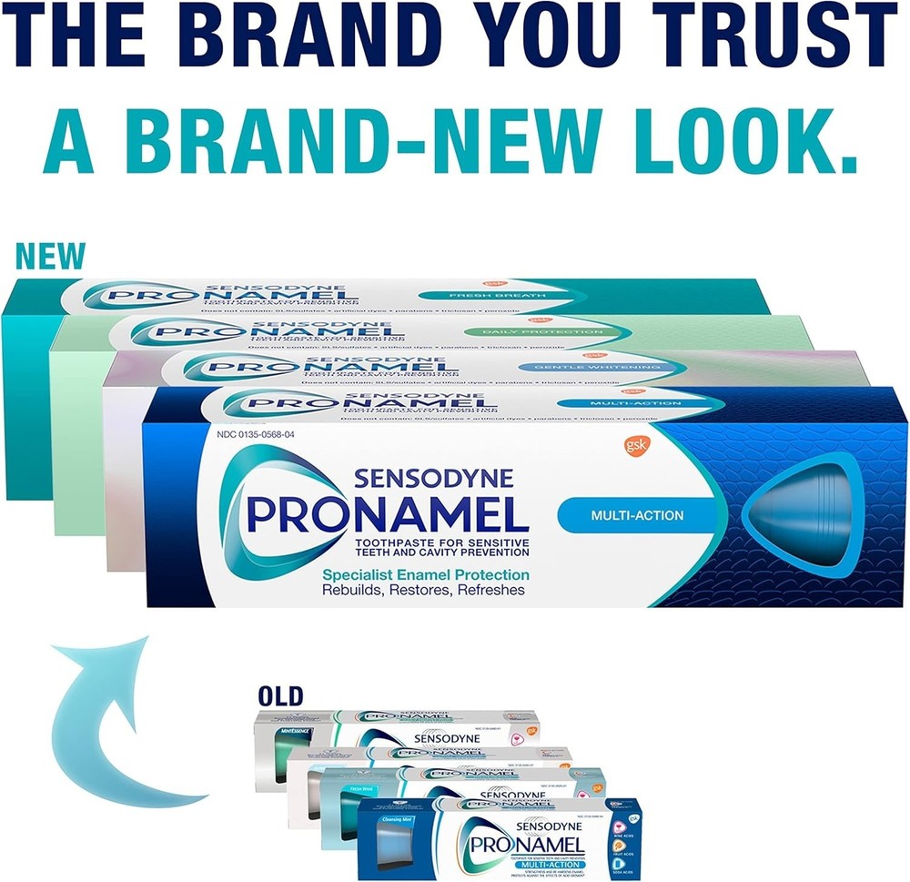 Sensodyne Pronamel Multi-Action Fluoride Toothpaste Cleansing Mint 4 Oz