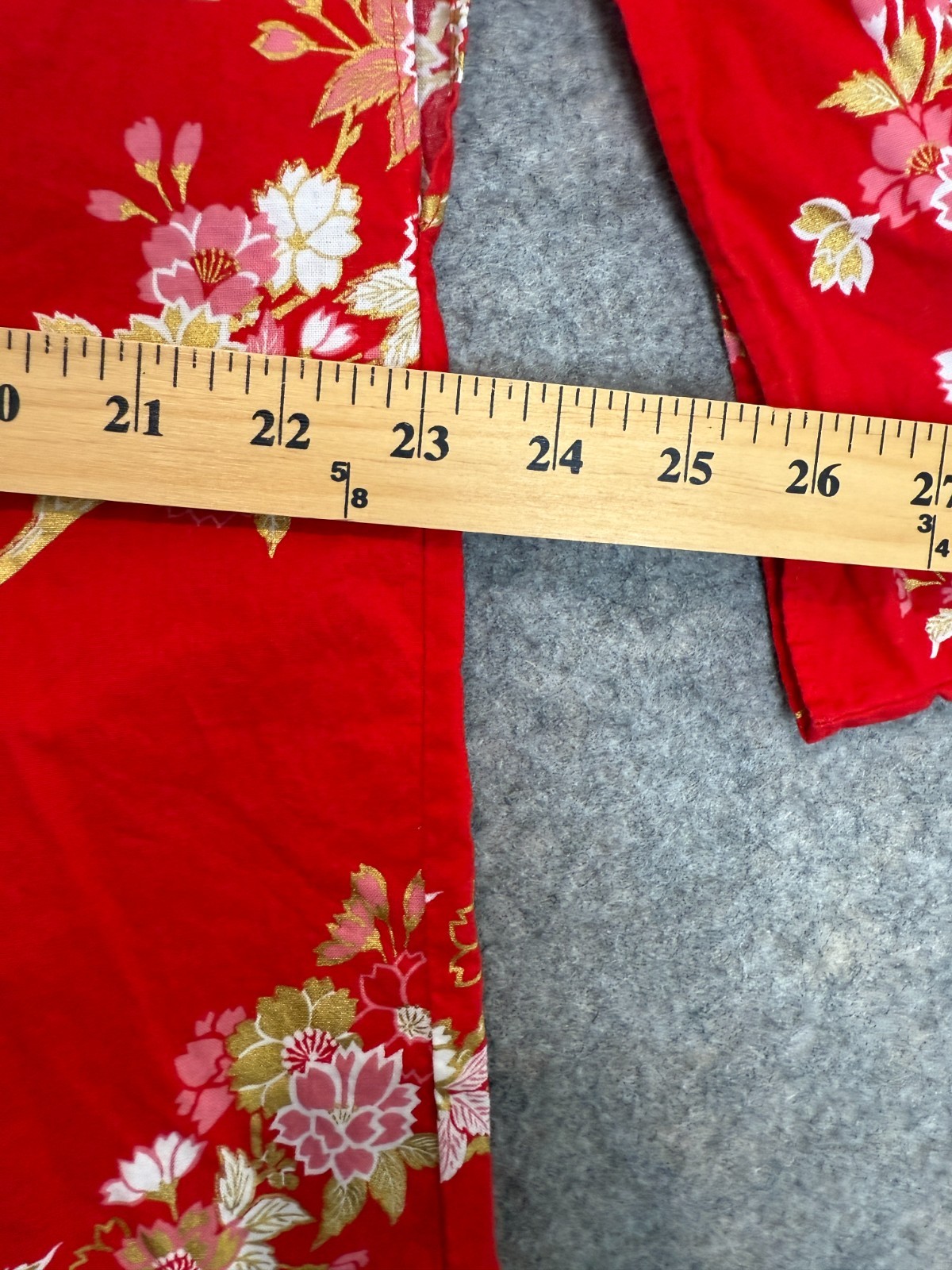 Vintage Smithsonian Institution Japanese Yukata Kimono XL Cherry Blossom Belted