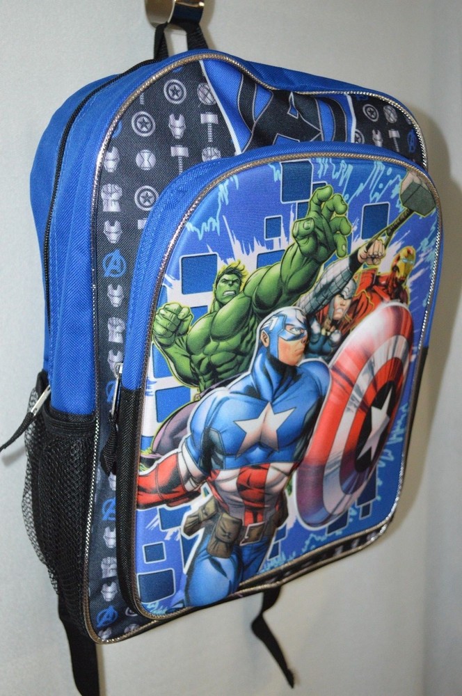 Marvel Avengers Blue/Black/Multicolor Boy's Medium Backpack
