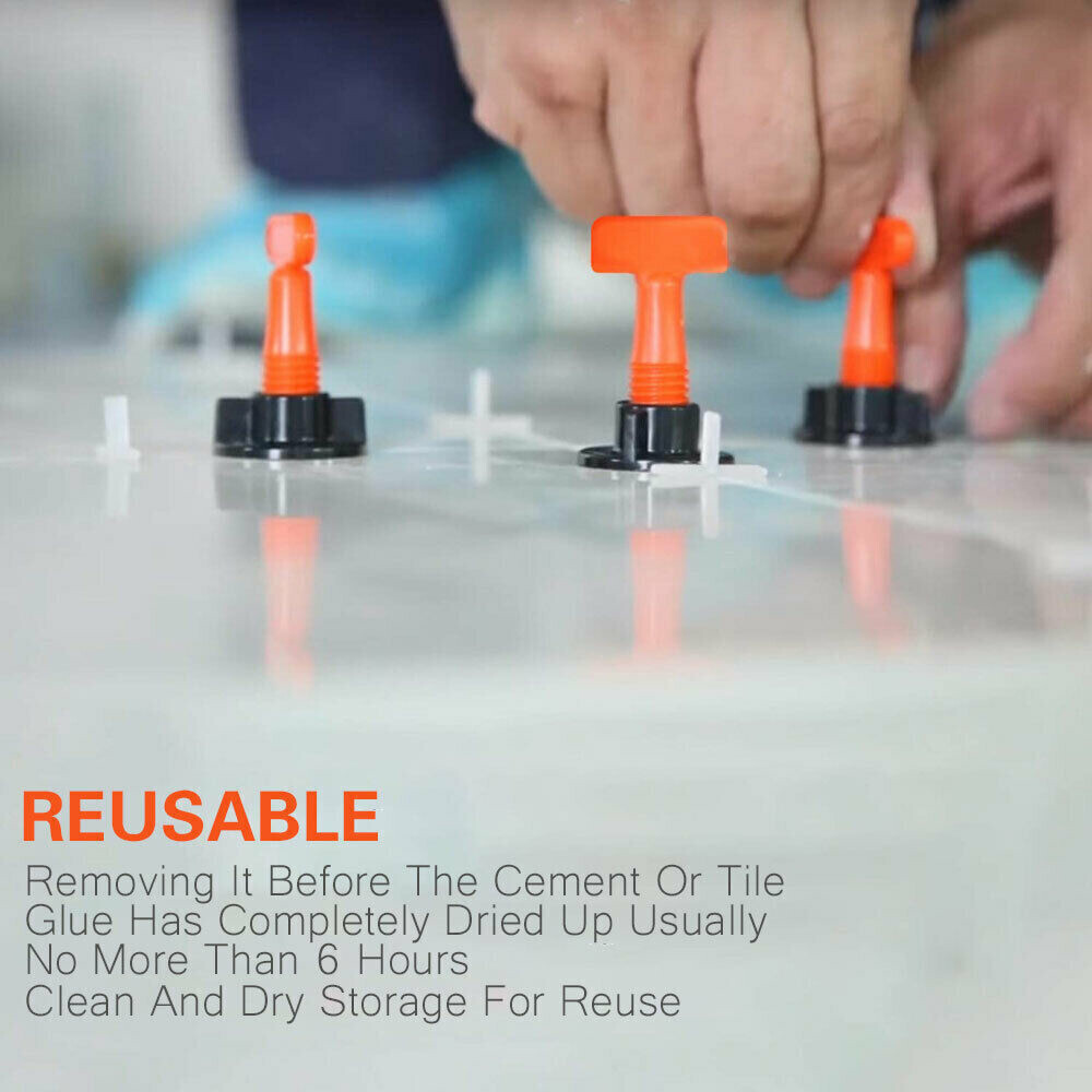 100/200pcs Tile Leveling System Kit Reusable Tile Spacer Wall Floor Clips Tool Z