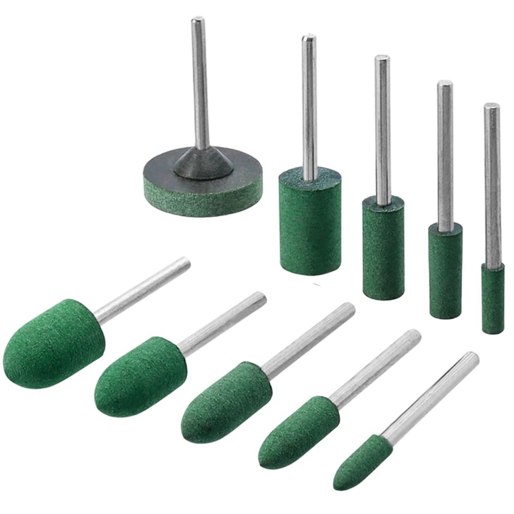 39 Pcs Rubber Polishing Drill Bits,Green Buffer Abrasive Bits Metal Polish Tips