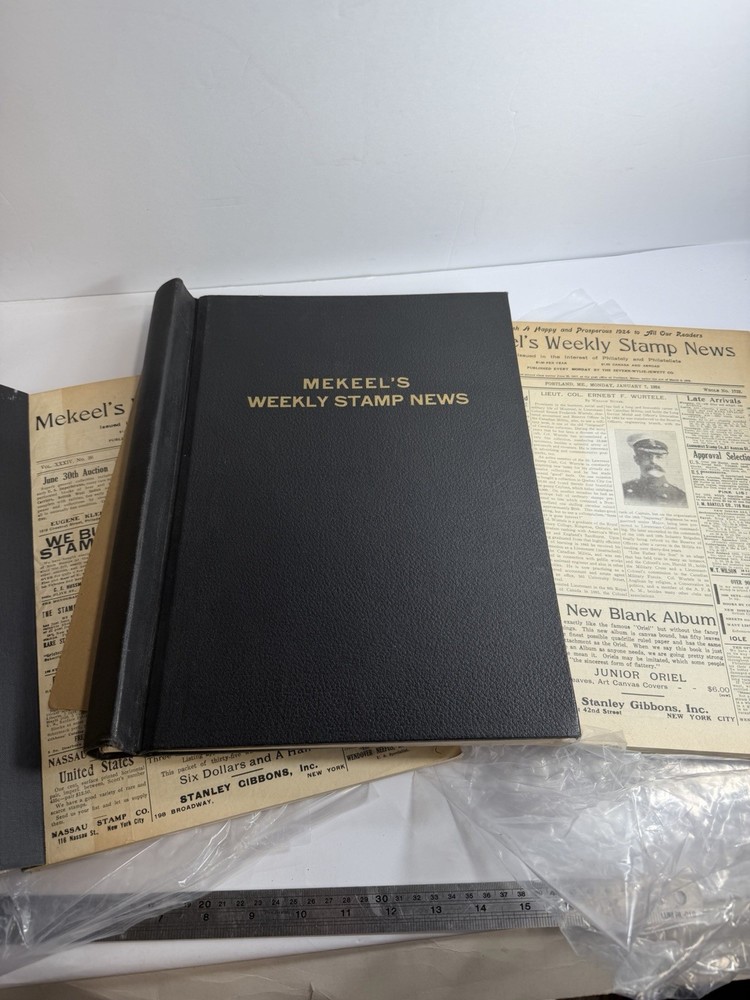 HARDBOUND Mekeel's Mekeels Weekly Stamp News partial years 1920, 1924, 1934