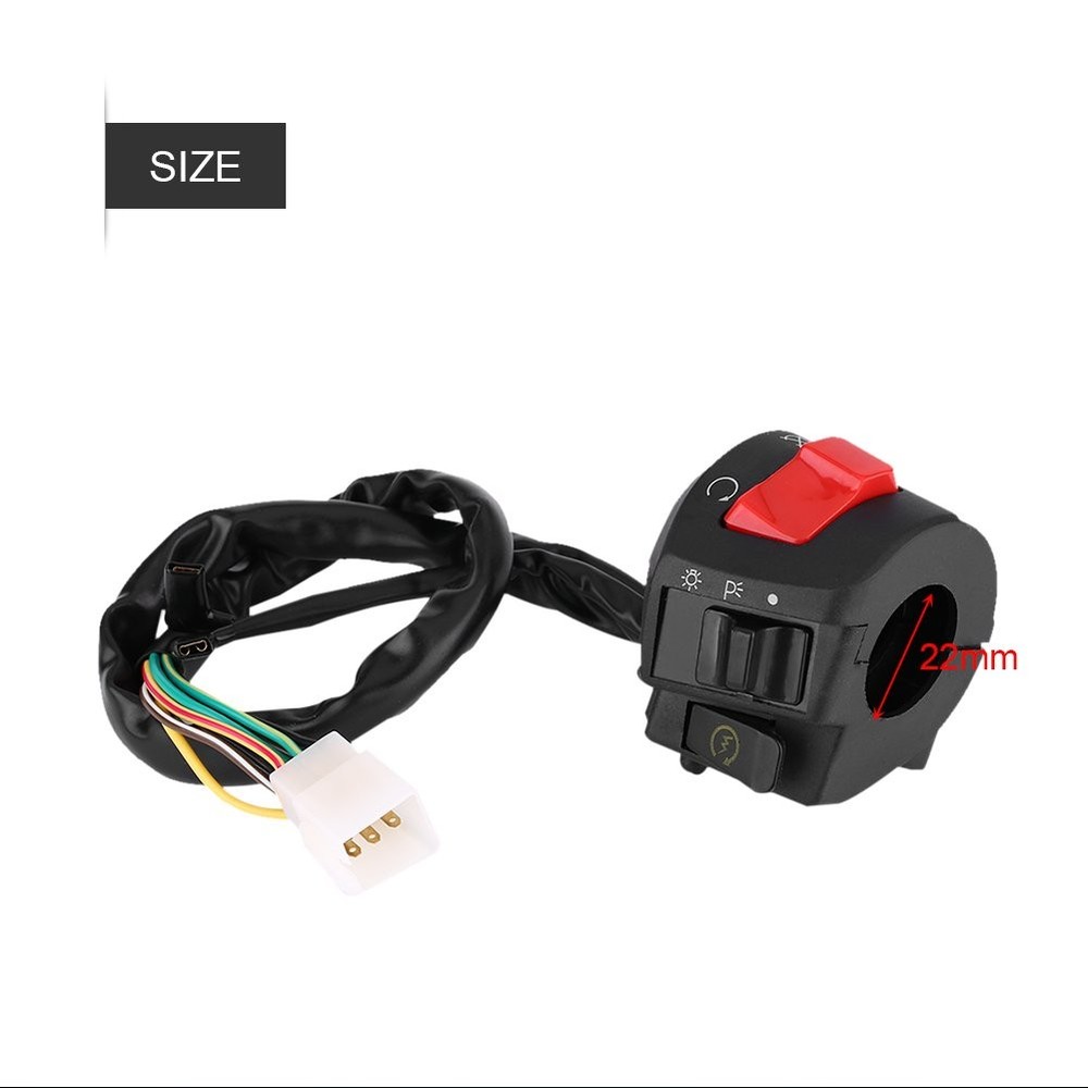 Qiilu 2Pcs Motorcycle Handlebar Switch Set – 7/8 Inch Push Button Black