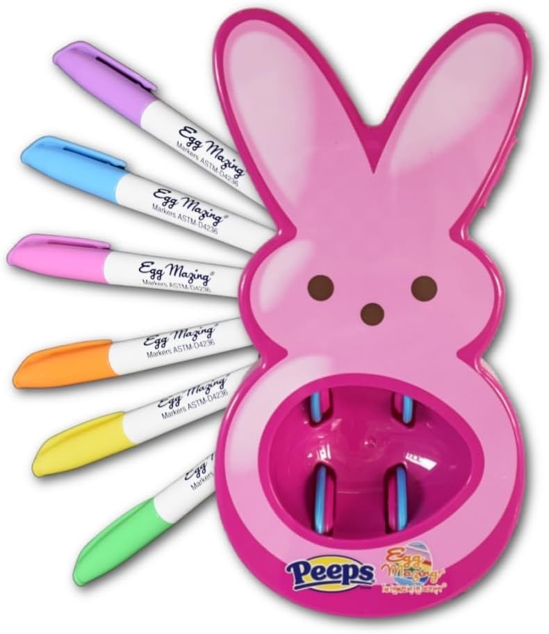 Peeps Bunny Egg Decorating Set with Quick-Drying Markers - Harness Creative Fun