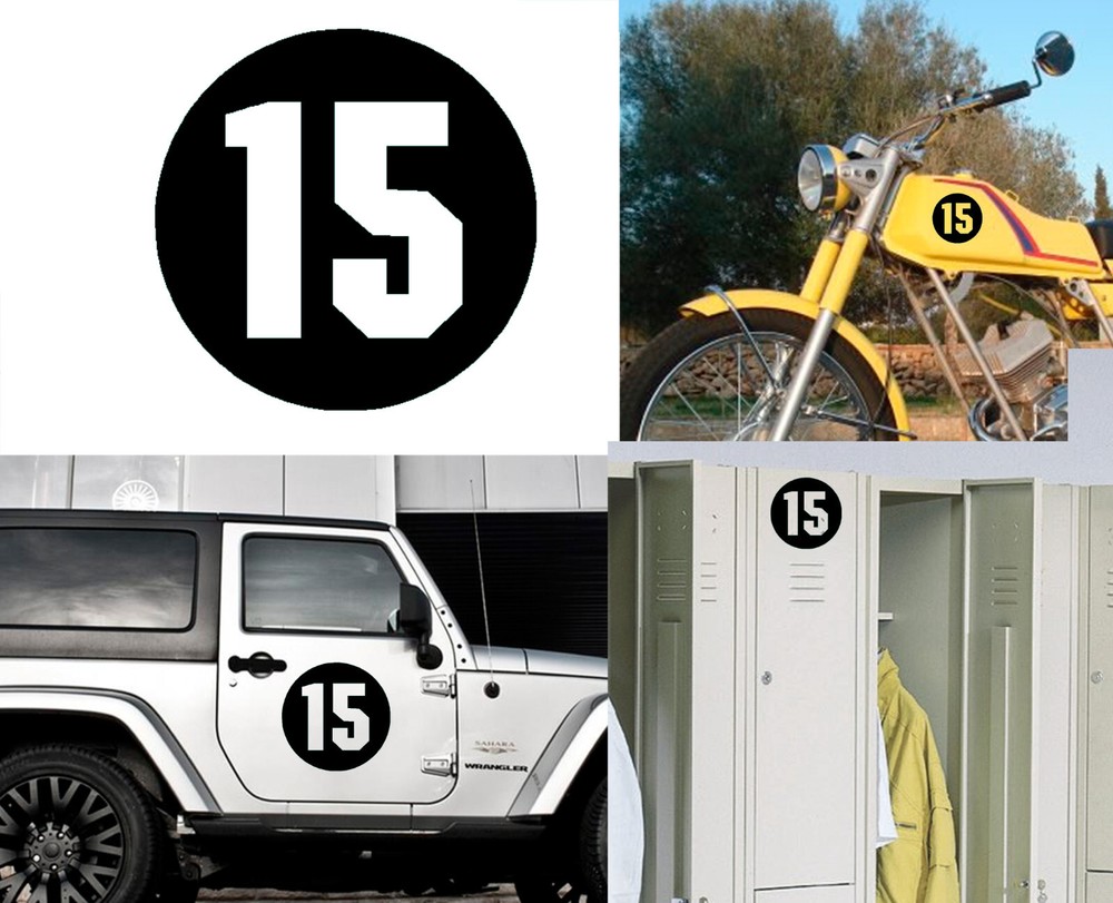 Number 15, Sticker Vinyl Cut, Version Via