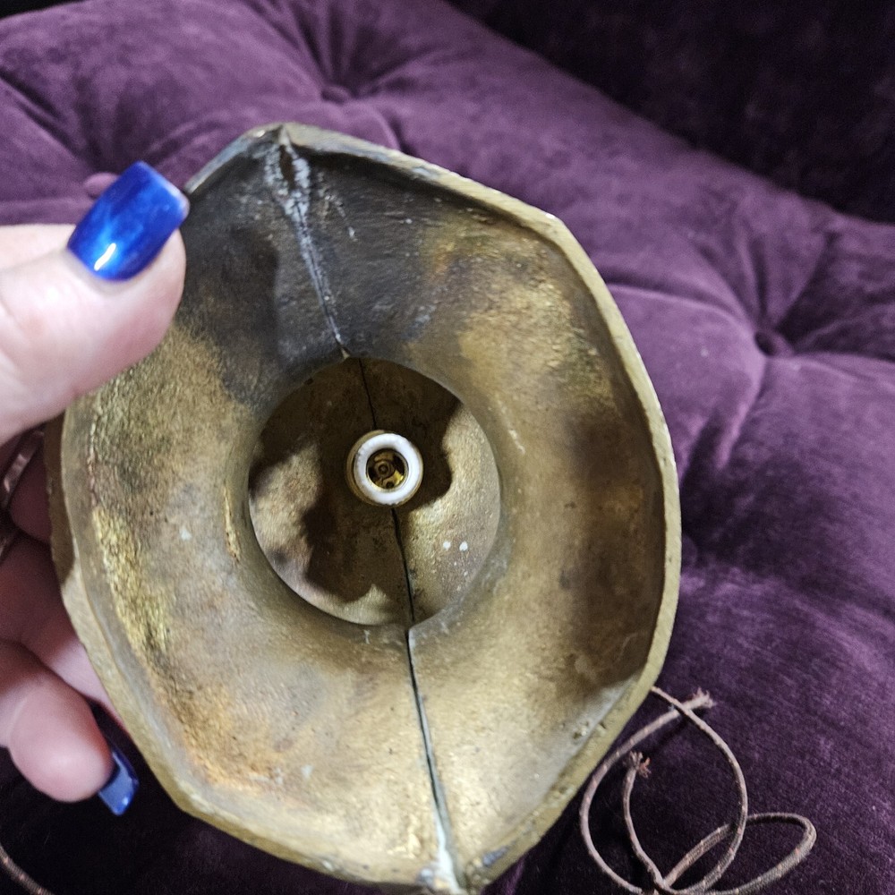 RARE Vintage Lighted Solid Brass Medieval Knight Helmet & Shield Wall Sconce