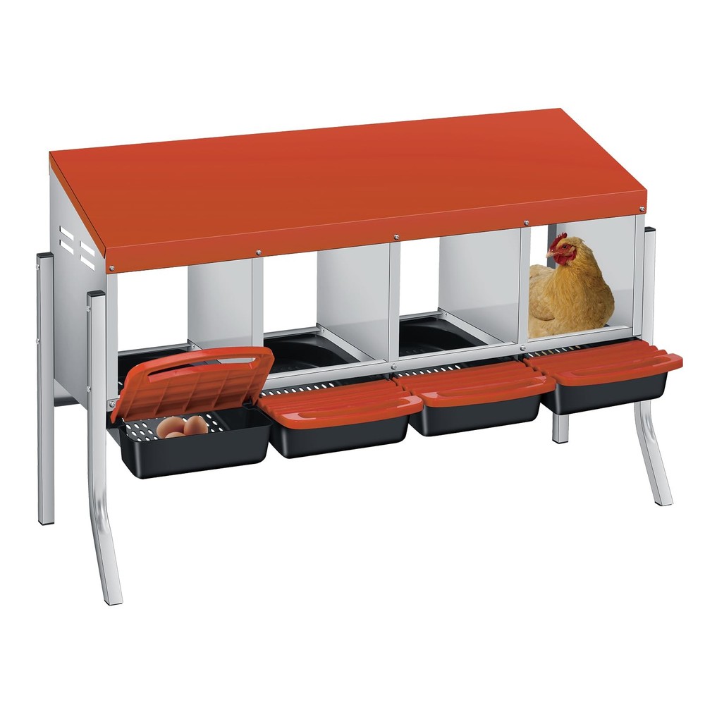 Chicken Nesting Boxes for Hens Laying Eggs 4 Compartments with Support Legs