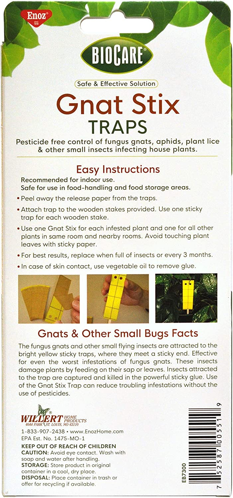 Biocare Gnat Stix for Fungus Gnats and Aphids, Pest Control for Plants and Green