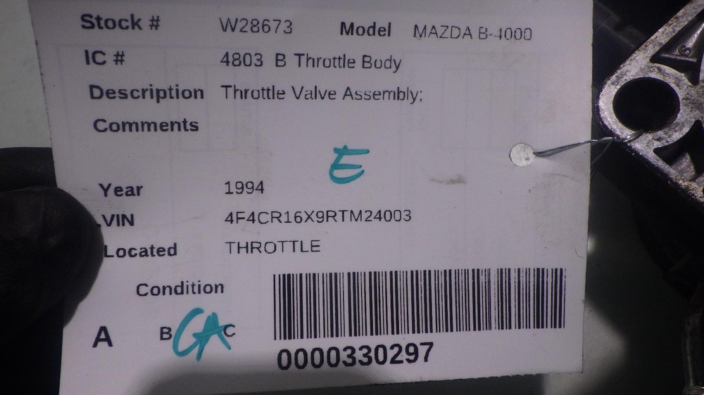 94 MAZDA B-4000 Throttle Body