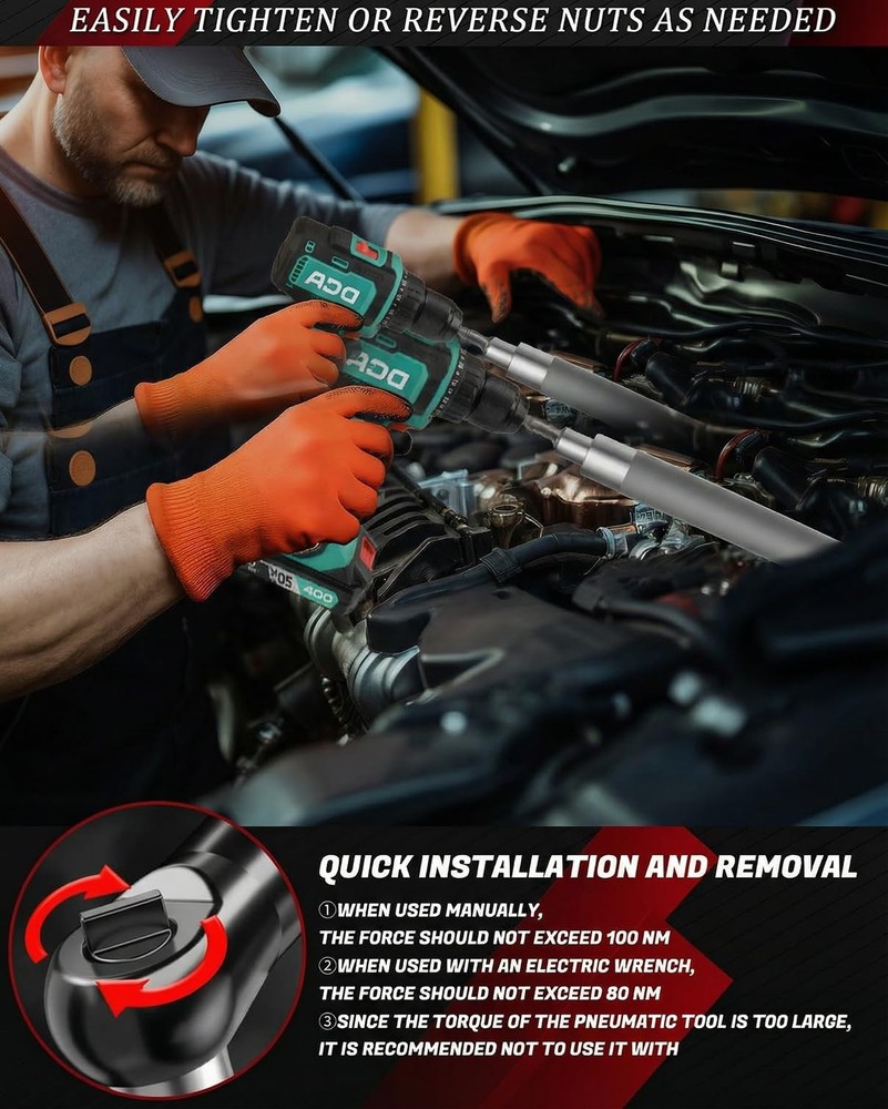 Offset Extension Wrench Impact 1/2",Right Angle 1/2, Silver