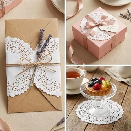 Assorted White Paper Lace Table Doilies 120 Pack