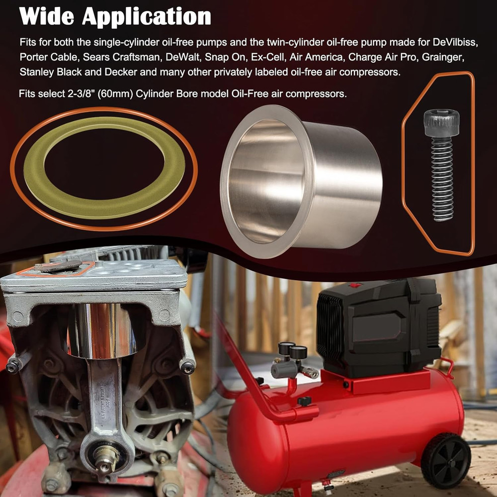 K-0650 Air Compressor Cylinder Sleeve & Compression Ring Replacement Kit Perfect