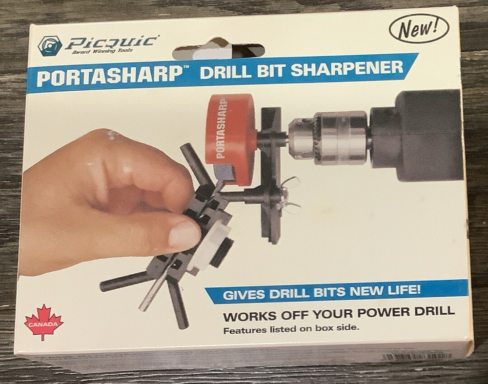 New PICQUIC PORTASHARP Drill Bit Sharpener NIB