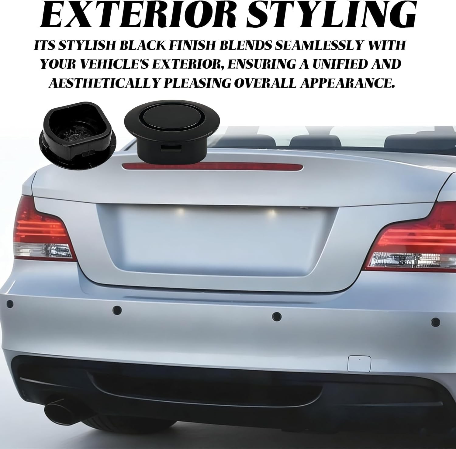 0PCS Car Rear Bumper Radar Hole Cover, Durable Bumper Hole Plugs Protector Cover