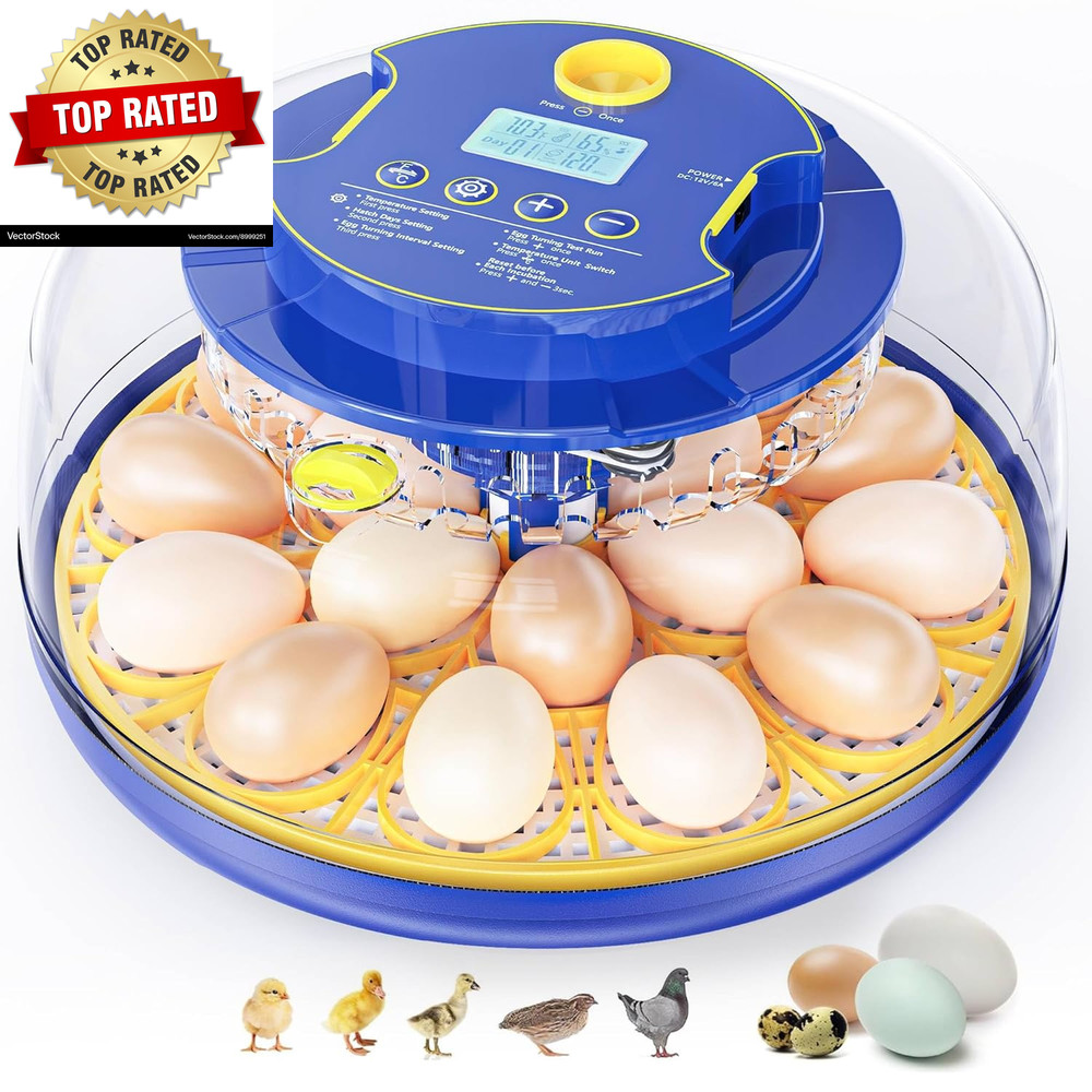 18 Chicken Egg Incubators for Hatching Eggs: Egg Incubator with Automatic Egg Tu