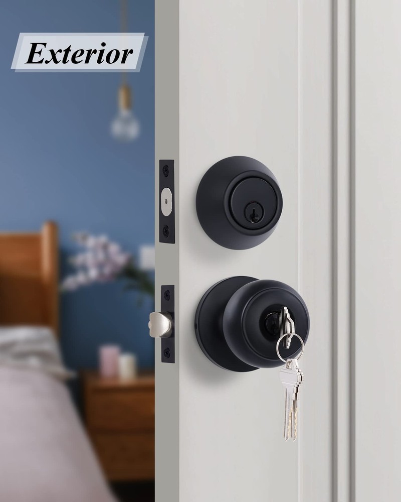 GITRANG (3 Pack) All Keyed Identical Deadbolt Door 3, Black Alike 3DB