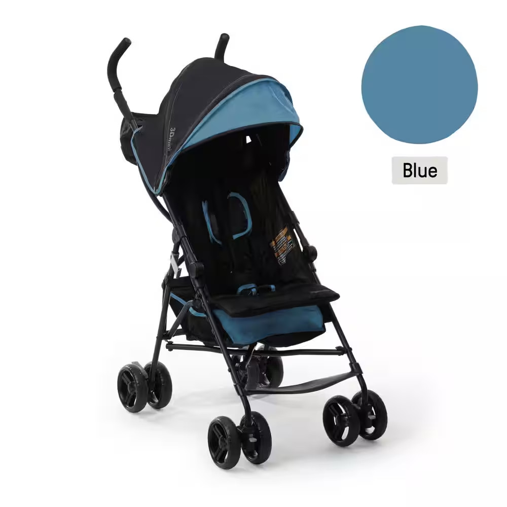 3D Mini Stroller in Dusty Blue