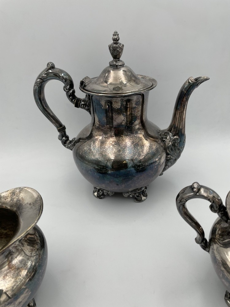 3pc Old English By Poole #5000 Silverplated Pitcher/Tea Service Creamer MCM