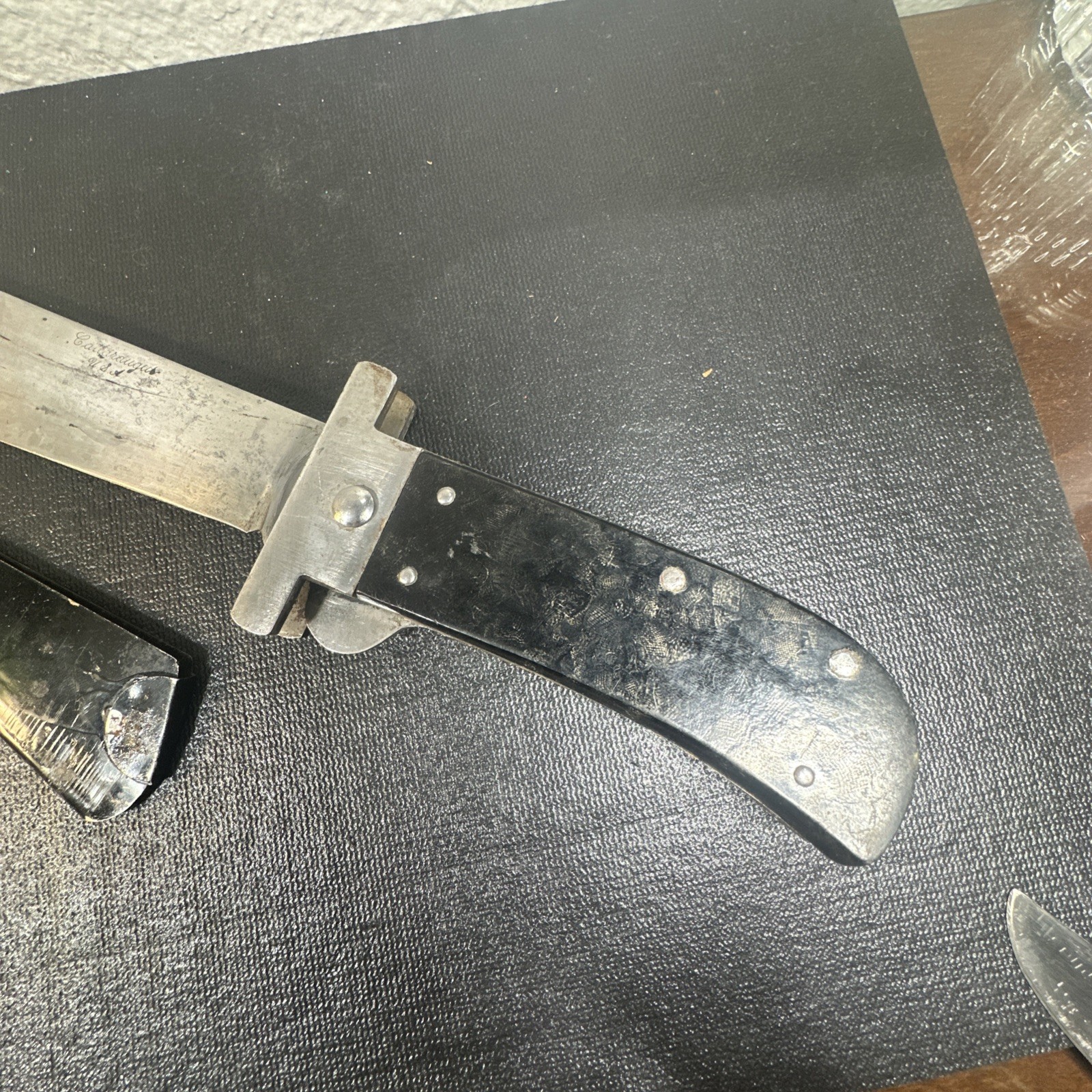 WWII US AAF Cattaraugus U.S.A.Folding Survival Machete Pilots Bolo W/guard