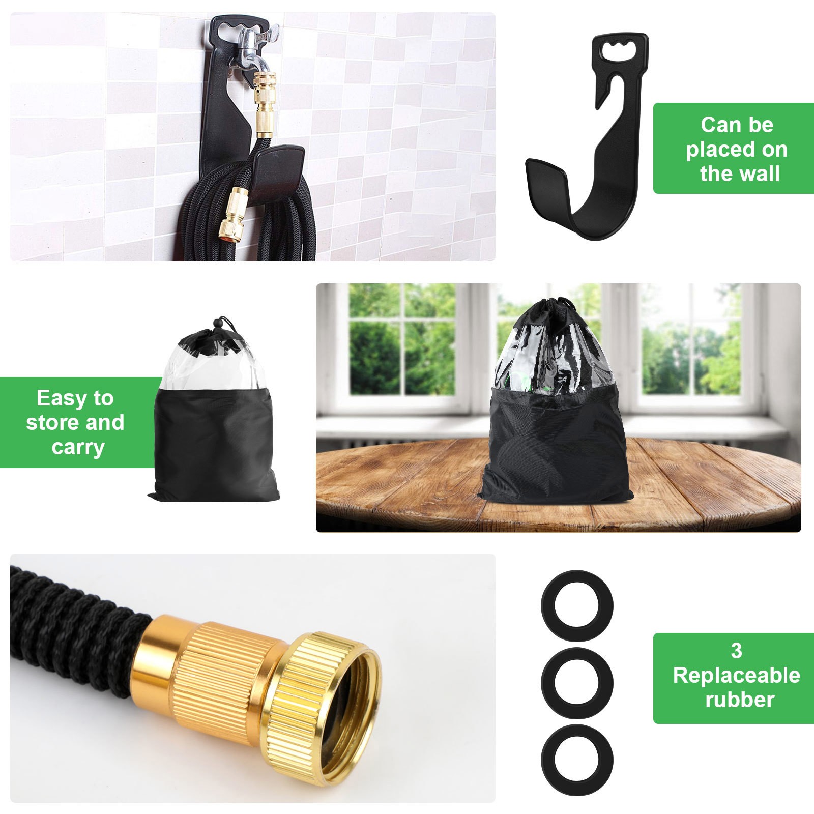 150FT Expandable Flexible Heavy Duty Garden Water Hose with 10 Mode Spray Nozzle