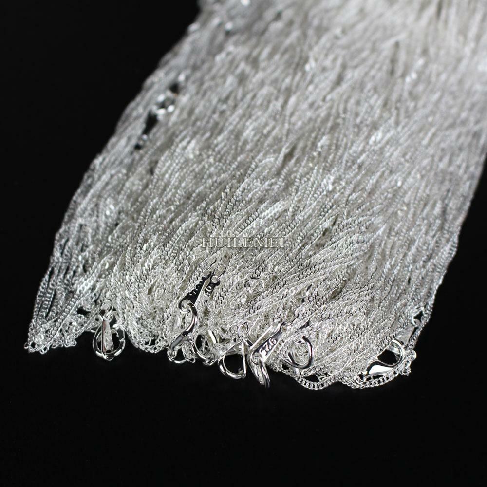 10pcs/lot 2mm 925 Silver Plated Water Wave Chain Necklaces 16" 18" 20" 24"