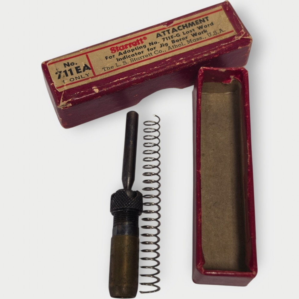 VINTAGE Starrett No.711EA Indicator Attachment With Box Spring