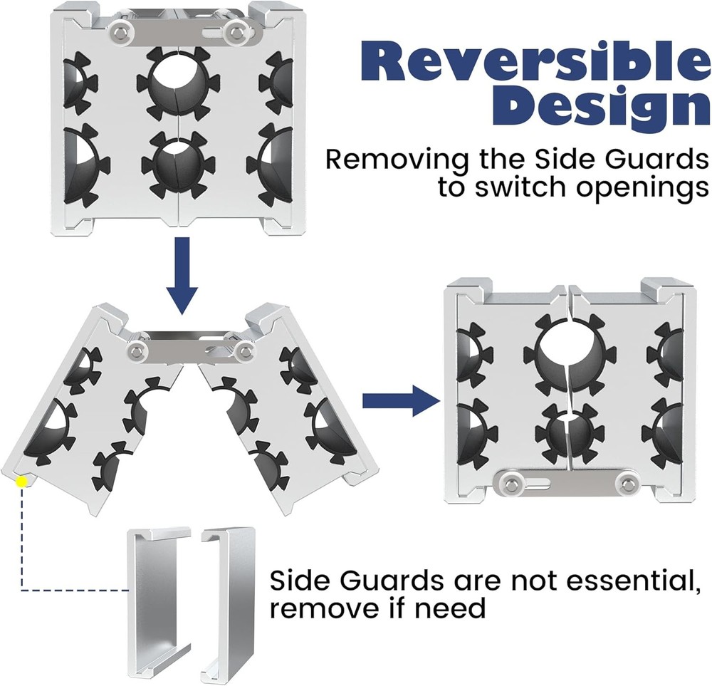 Universal Clamp Collets Barrel with 4 Openings, Constructed from Silver