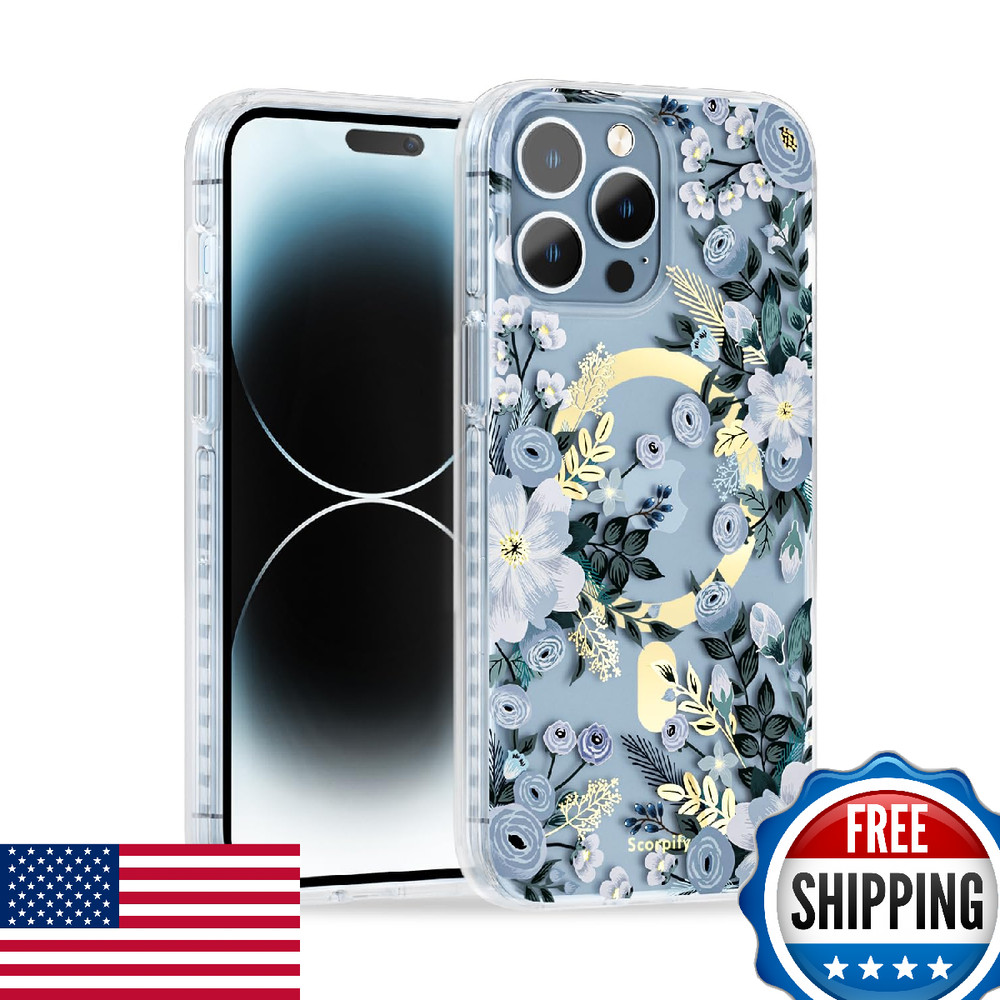 SCORPIFY iPhone 14 Pro Max Case, MagSafe Compatible, Blue Nemophil